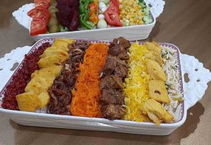 Gheymeh nesar with chicken and mutton