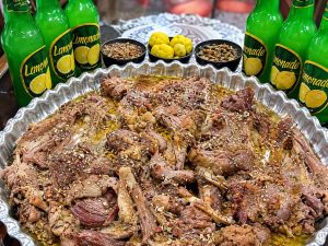 Iranian Kale Pache served with lemon and bread