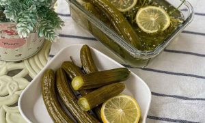  Khiar shoor Pickled cucumbers with all fast food dishes