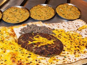 Traditional Isfahan Biryani with lamb and saffron