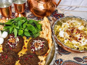 Authentic Persian Biryani served with Sangak bread