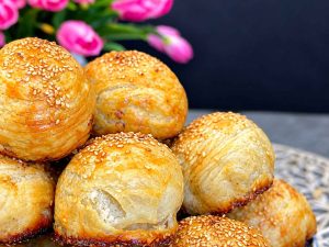 Traditional meat Samsa Recipe with golden crust