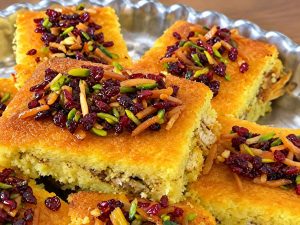 Traditional chicken Tahchin dish