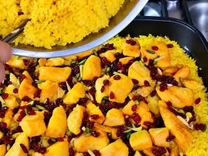 Golden Tahchin rice cake
