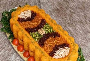 tahchine with pistachio nuts and almonds