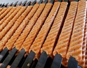 Skewering the chicken kobideh recipe