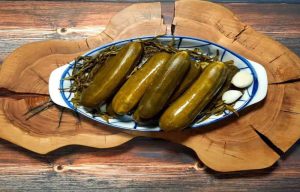 Crispy and delicious salty cucumber-khiar shoor