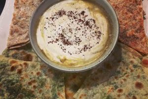Bolani with yogurt sauce and vegetables-yummcook.com