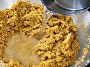 Crispy homemade Felafel sandwich with fresh vegetables