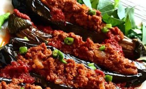 Eggplant and Karniarik vegetables