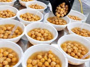 Traditional Lablabi chickpea soup in a bowl