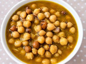 Cooking chickpeas for homemade Lablabi soup