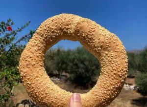 koulouri of a healthy bread in nature