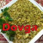 Dovga with mint decoration