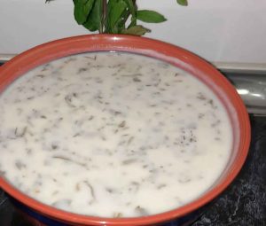 dovga, chickpea and buttermilk soup