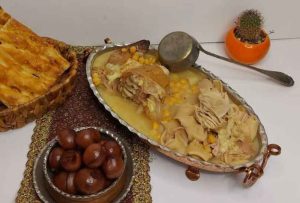 Sirabi with pickled garlic