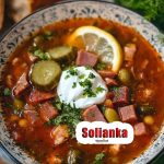 Solianka flavored with lemon