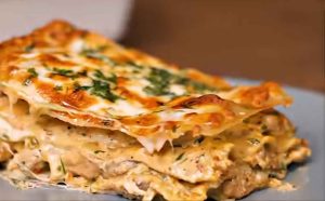 Roasted lasagna with meat flavor