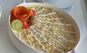 oloviye with plenty of mayonnaise