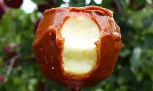 Big red caramel apple