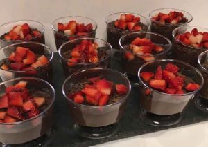 Supangle with chopped strawberries
