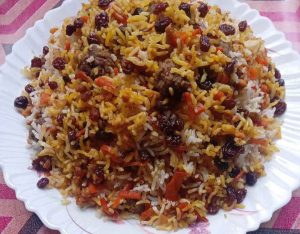 Sateri polo or Birjandi carrot pilaf
