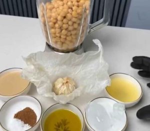 Ingredients for making hummus