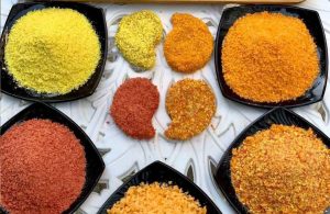 Chicken cheese cutlets with colored breadcrumbs