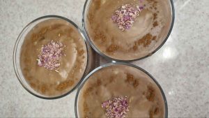 Muhallebi in a glass container