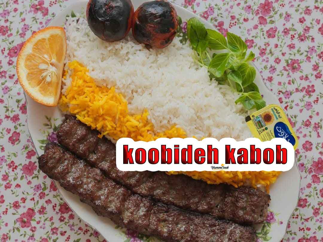 Persian-koobideh-kabob with saffron rice and butter