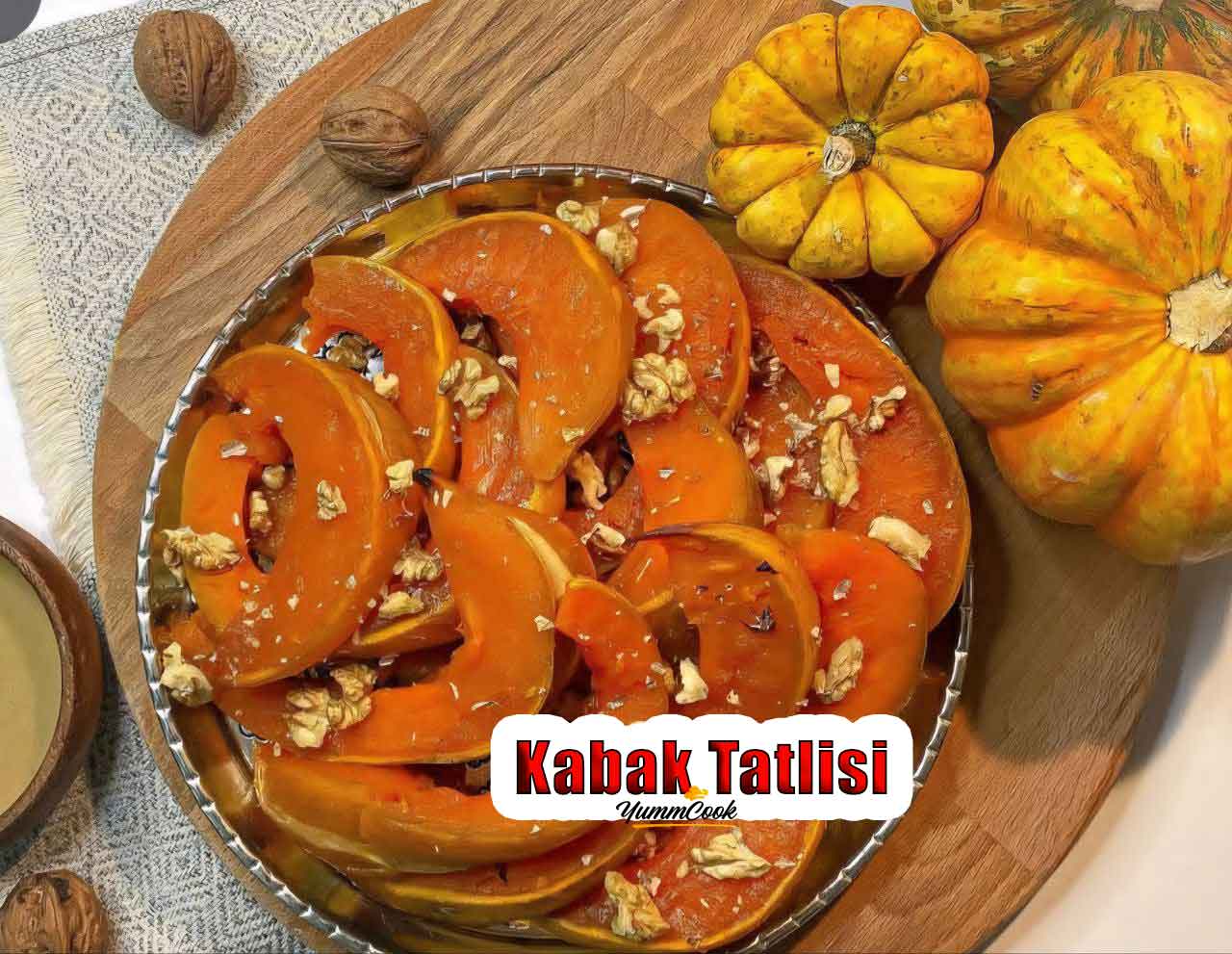 Kabak Tatlisi Turkish dessert with walnuts