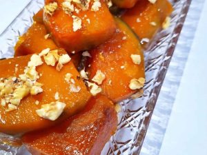 Kabak Tatlisi with walnuts and sugar