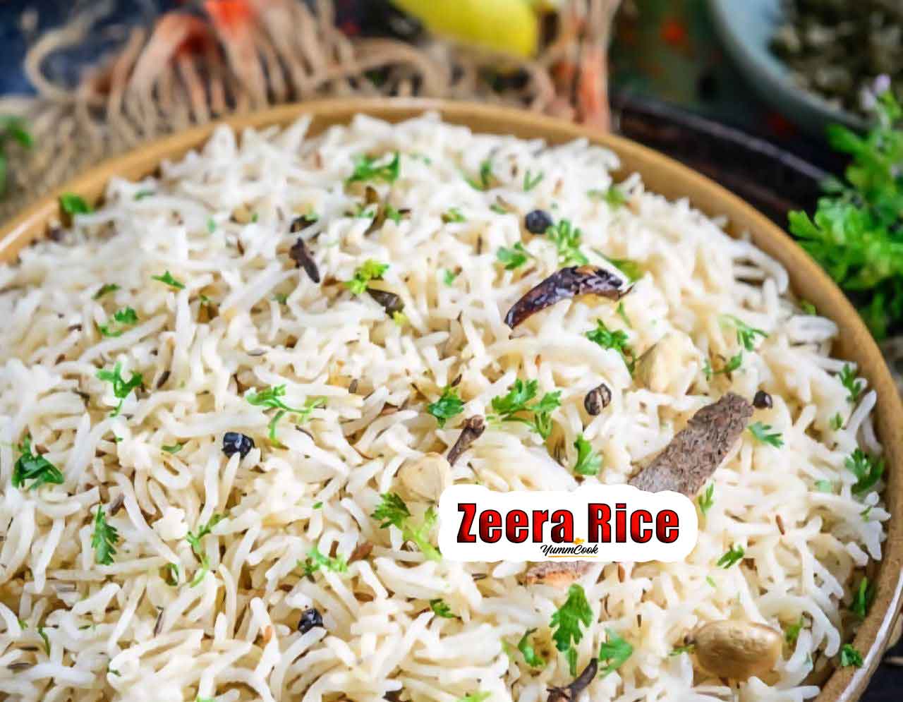 Zeera rice with aromatic vegetables