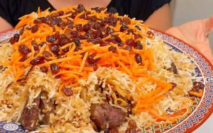 Kabuli Rice with fresh carrots