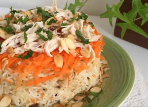 Kaboli Rice with chicken breast and vegetables