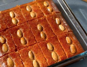 Sweet dessert sambali with almonds