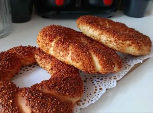 Authentic Turkish sesame bread simit
