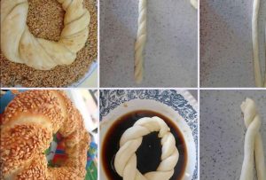 Steps to baking simit bread