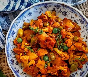 Subji with cauliflower and vegetables