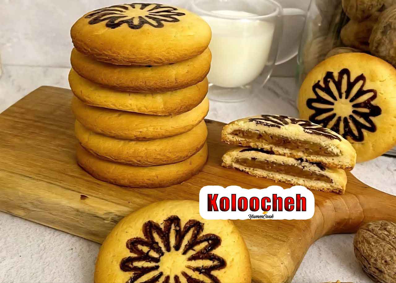 Traditional Iranian Koloocheh with floral design