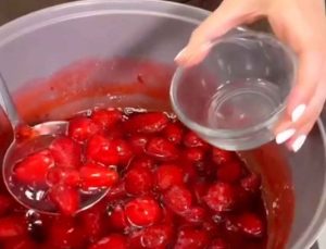 Homemade strawberry jam for breakfast