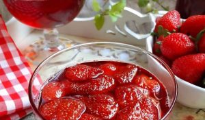 Homemade strawberry jam with fresh syrup