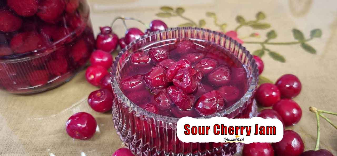 Freshly cooked Sour Cherry Jam Recip