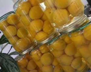 Apricot compote recipe in a glass jar