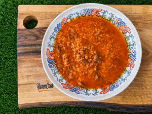 Fresh and hot Turkish Beyran soup