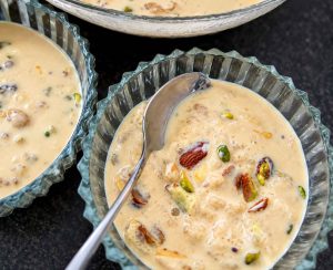 Easy homemade kheer recipe cooking process with saffron and cardamom