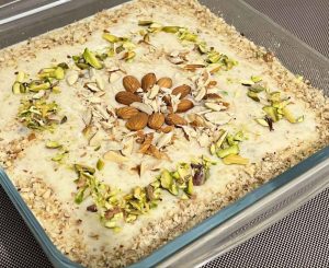 Creamy Indian kheer dessert made with rice and milk