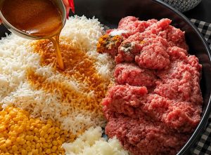 Traditional Persian Koofteh Tabrizi recipe made with beef, rice, and split peas
