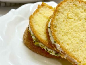 A slice of the lemon cake recipe