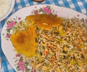 Fluffy basmati rice with dill and fava beans Persian recipe